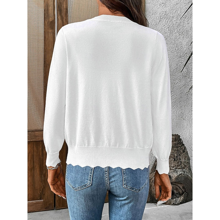 Loretta | Scalloped Button-Front Cardigan