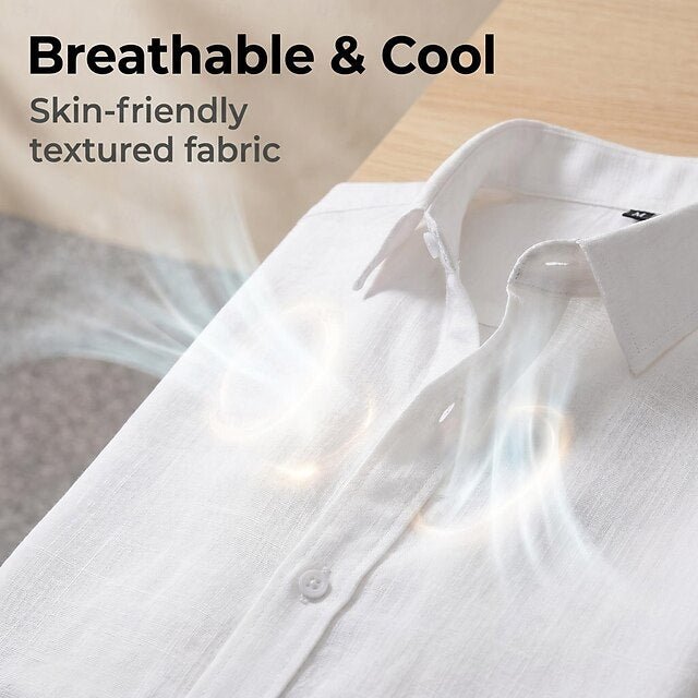 Raymond | Men's Textured Short Sleeve Dress Shirt