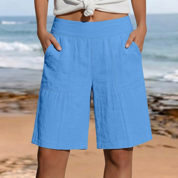Vivienne | Relaxed High-Waist Knee-Length Shorts