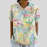 Lavinia | Garden-Print Collared Blouse