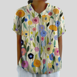 Felicity | Garden-Print Collared Blouse