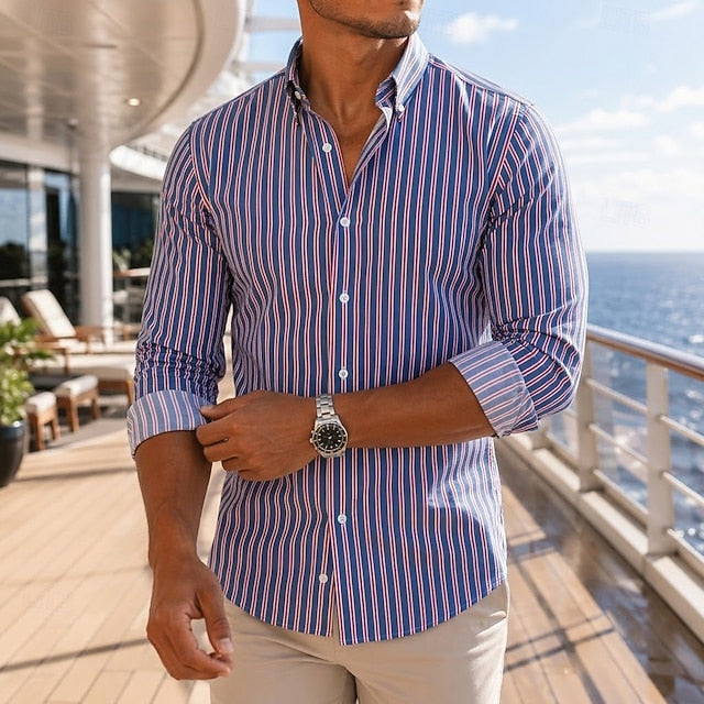 Curtis | Men's Striped Long Sleeve Shirt