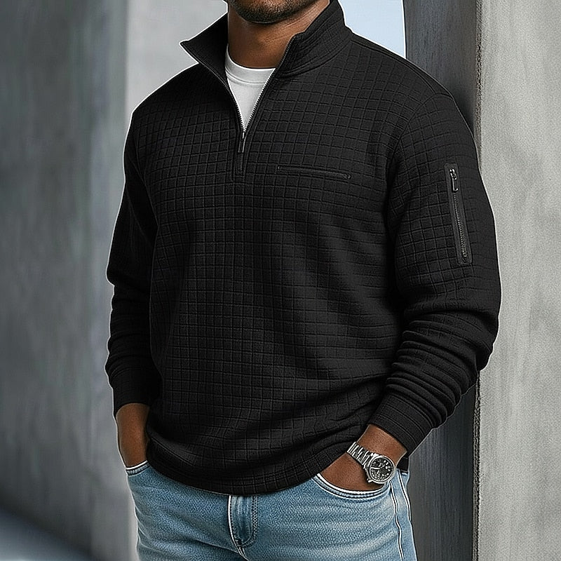 Preston | Textured Quarter-Zip Pullover