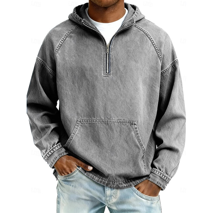Elliott | Washed Quarter-Zip Hoodie
