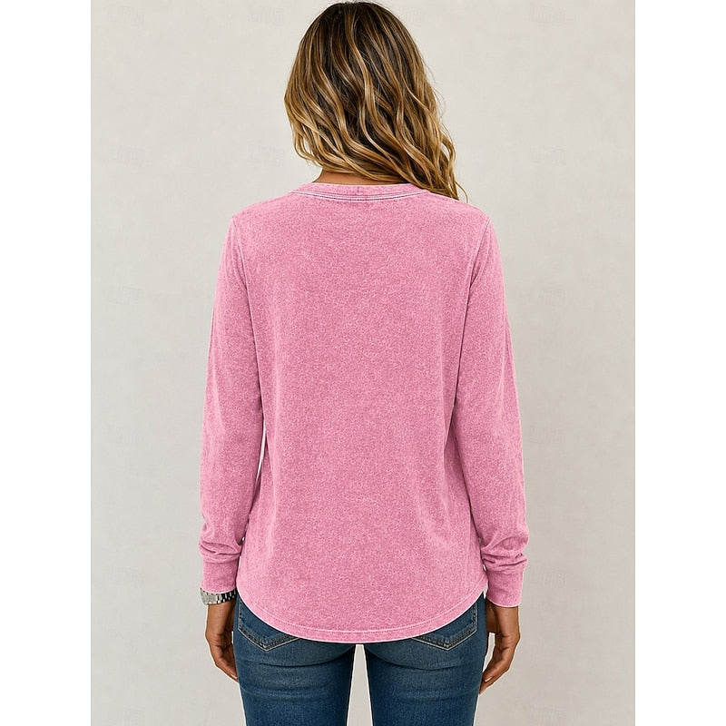 Elaine | Relaxed Button Henley Top