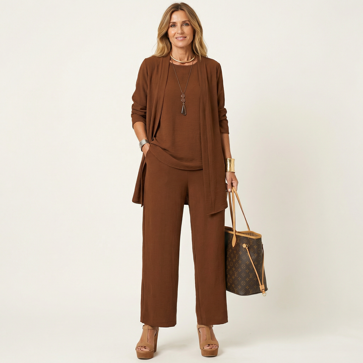 Elowen | Refined Draped Three-Piece Set