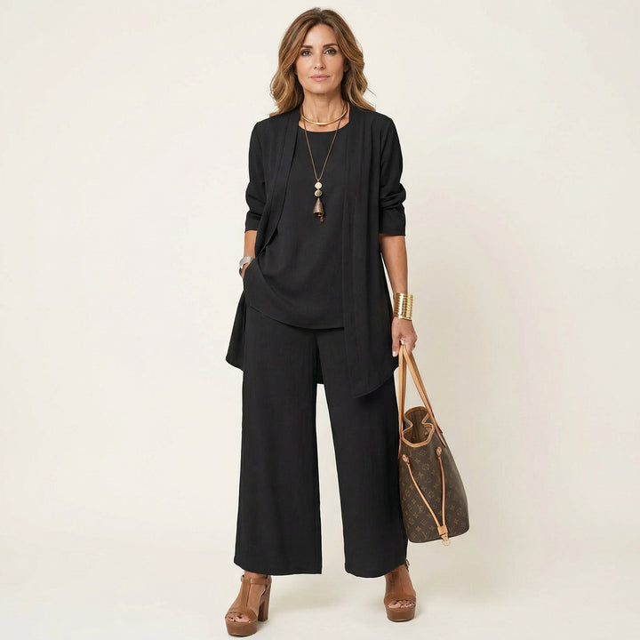 Elowen | Refined Draped Three-Piece Set