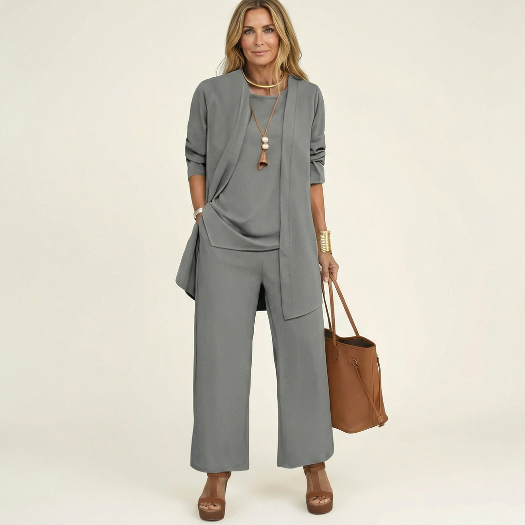 Elowen | Refined Draped Three-Piece Set