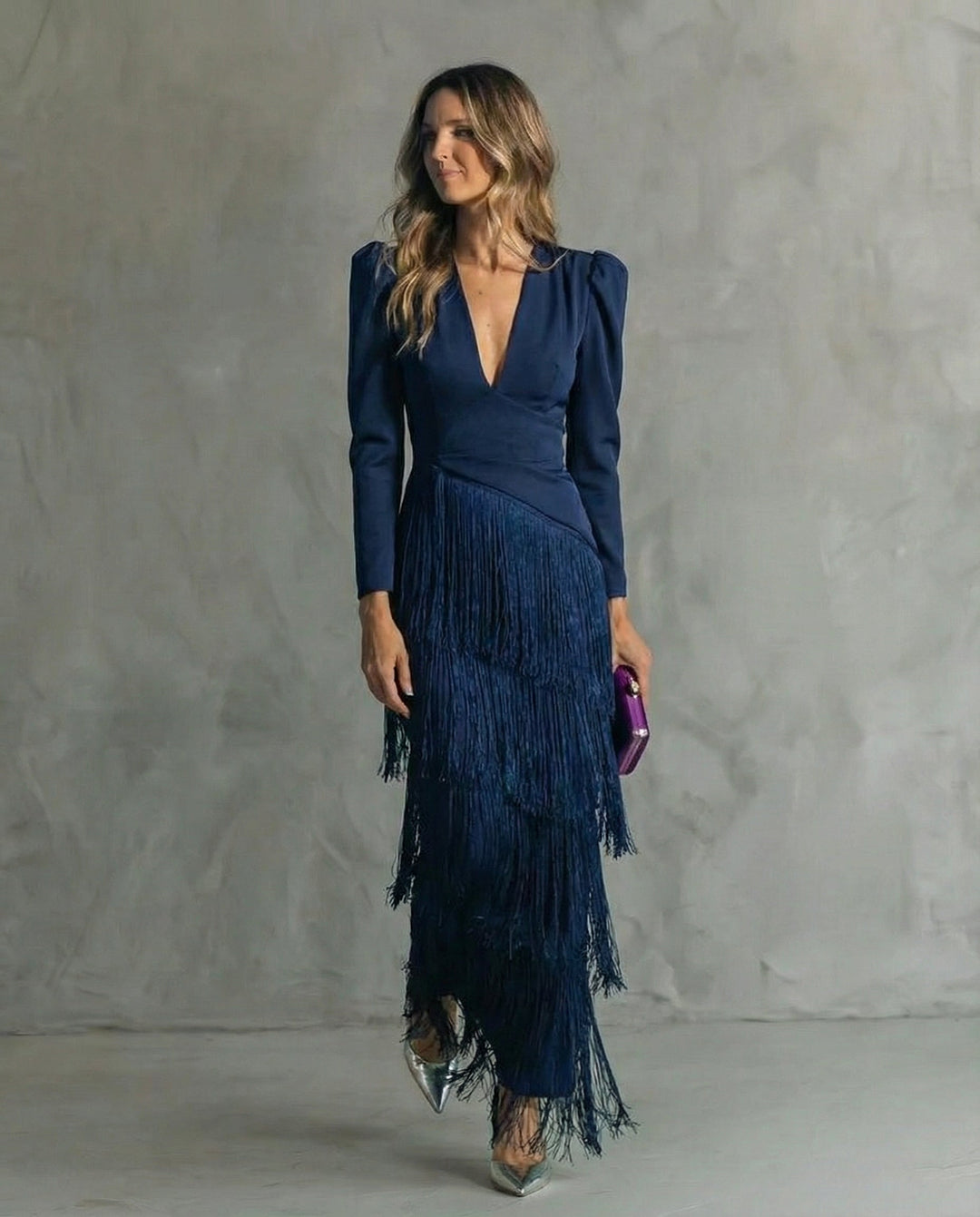 Adriana | Elegant Fringe Evening Dress