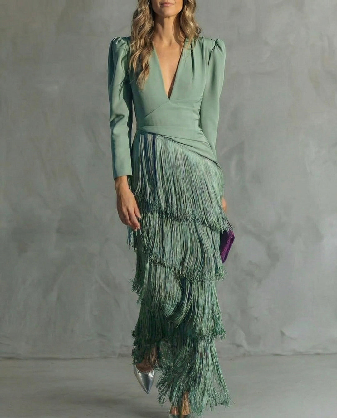 Adriana | Elegant Fringe Evening Dress