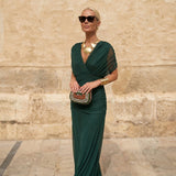 Marielle | Draped Grecian Maxi Dress