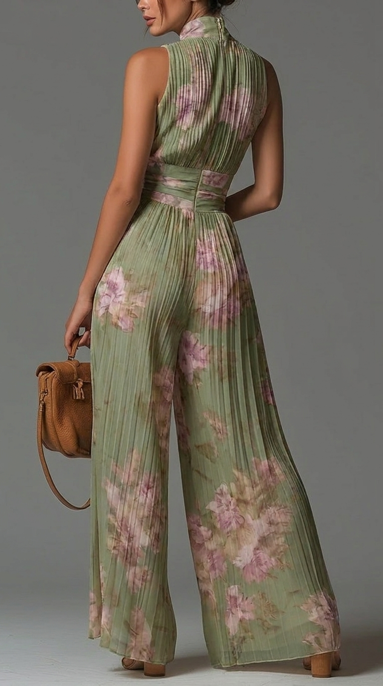 Rosamund | Flowing Floral Wide-Leg Jumpsuit
