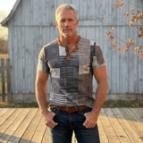 Wilder | Men's Abstract Patchwork Henley Tee