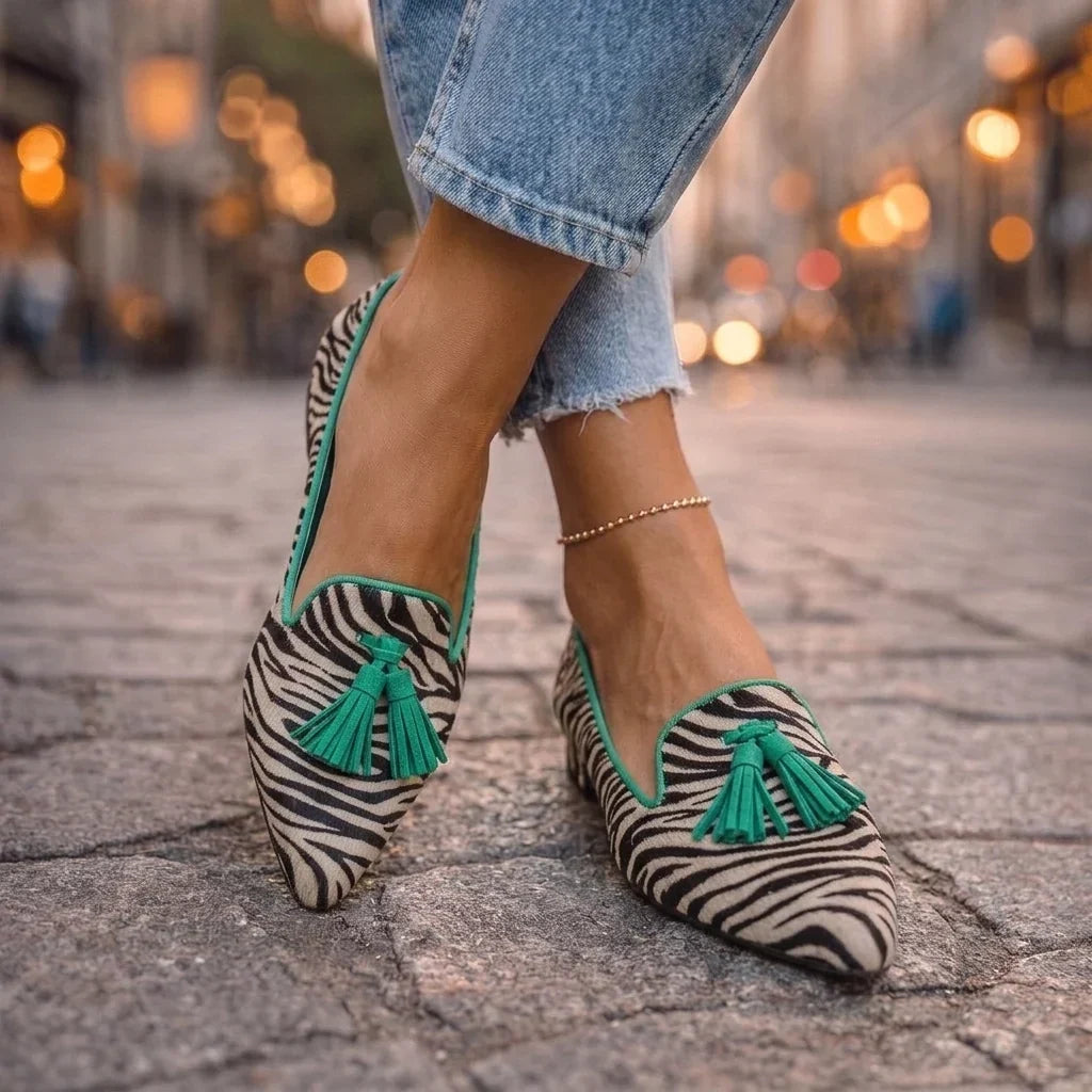Elinor | Pointed Tassel Ballet Flats