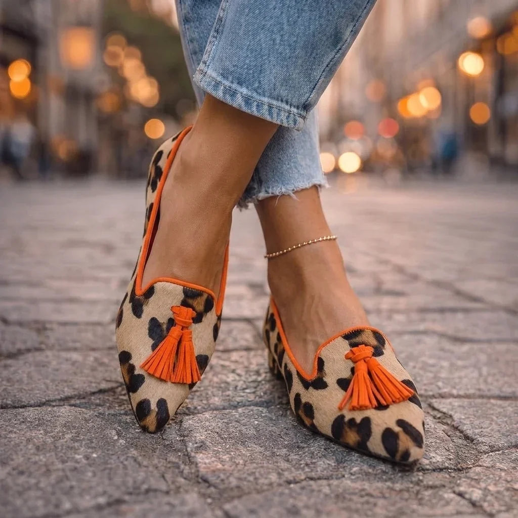 Elinor | Pointed Tassel Ballet Flats