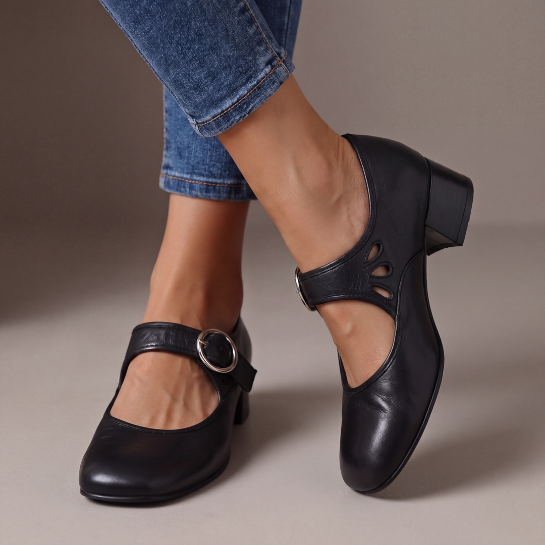 Mallory | Buckled Block-Heel Mary Janes