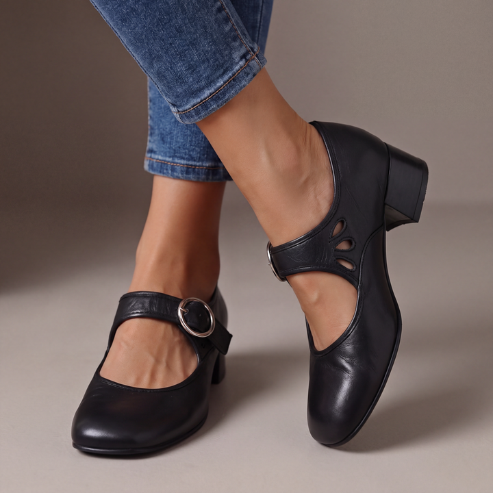 Mallory | Buckled Block-Heel Mary Janes