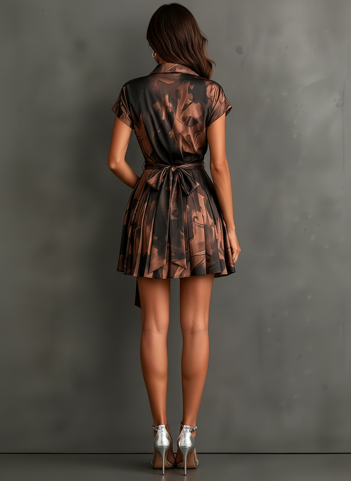 Liana | Abstract Print Wrap Mini Dress