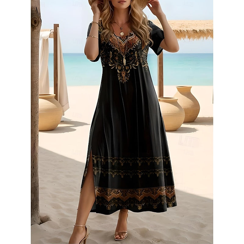 Serena | Flowing Bohemian Midi Dress