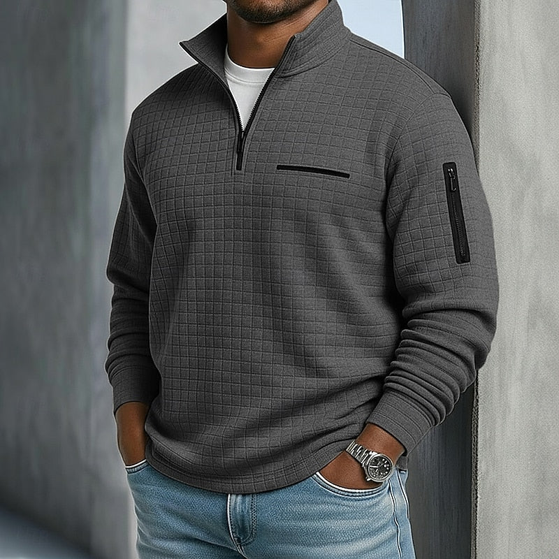 Preston | Textured Quarter-Zip Pullover