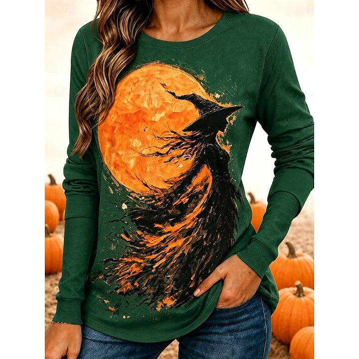 Prudence | Halloween Witch Graphic Long-Sleeve Top