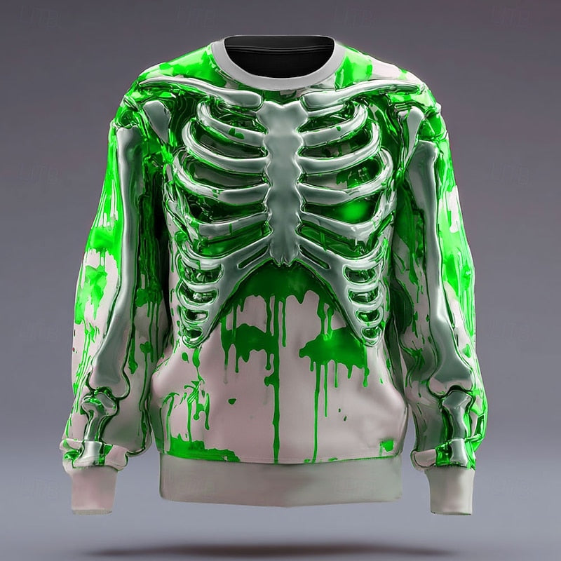 Wexford | Halloween Skeleton Print Sweatshirt