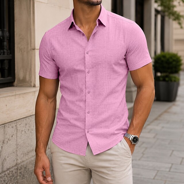 Raymond | Men's Textured Short Sleeve Dress Shirt