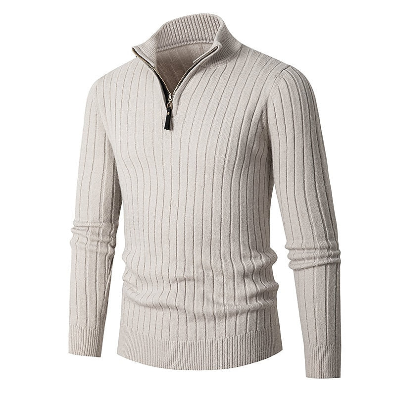 Miles | Ribbed Quarter-Zip Sweater
