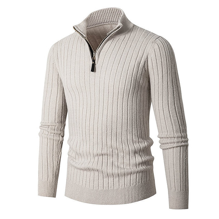 Miles | Ribbed Quarter-Zip Sweater