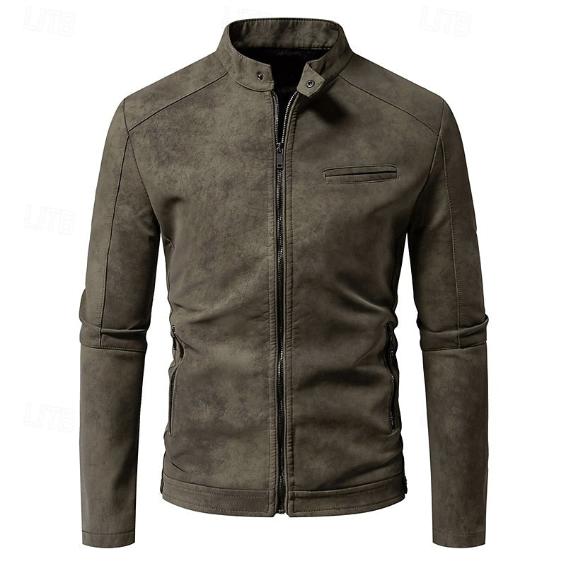 Hudson | Classic Stand-Collar Biker Jacket