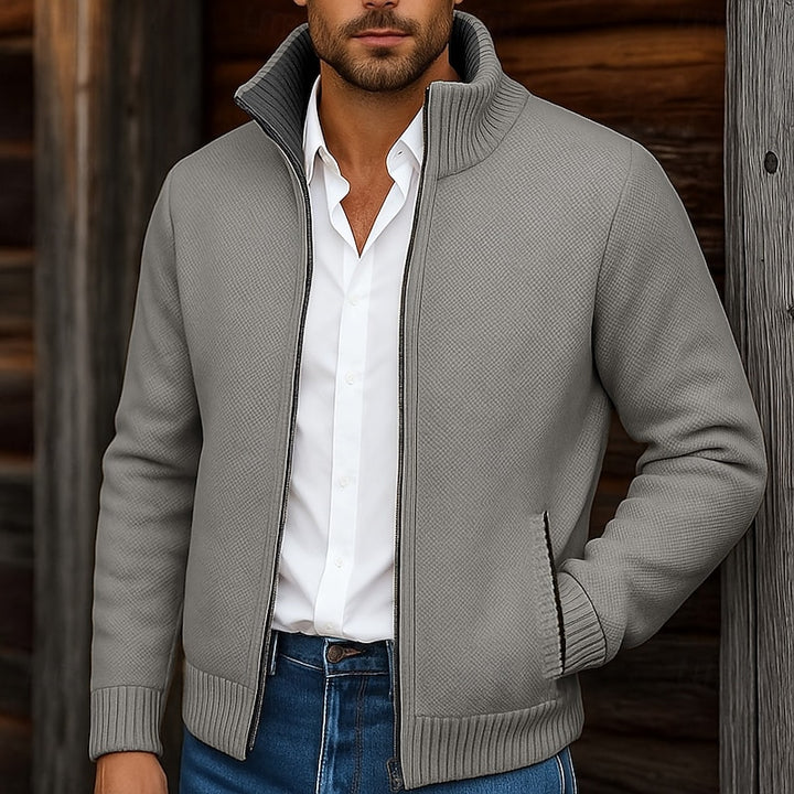 Nathaniel | Refined Stand-Collar Cardigan
