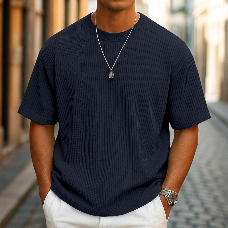 Emmett | Textured Waffle-Knit T-Shirt