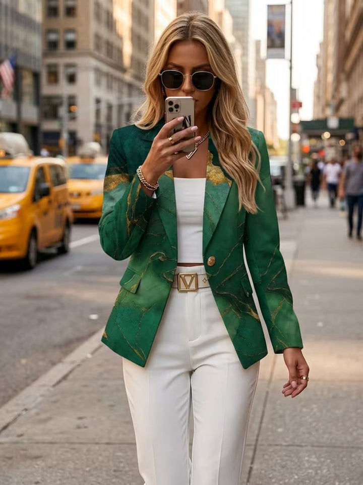 Celestine | Marble-Print Tailored Blazer