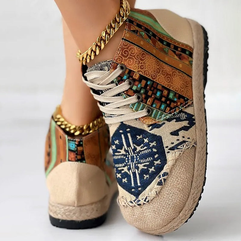 Rosina | Boho Lace-Up Sneakers