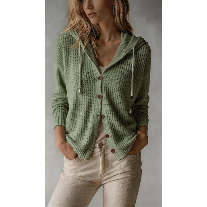 Iris | Hooded Button-Front Cardigan
