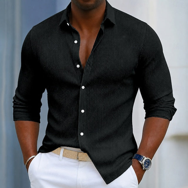 Vincent | Men's Ribbed Corduroy Long Sleeve Shirt