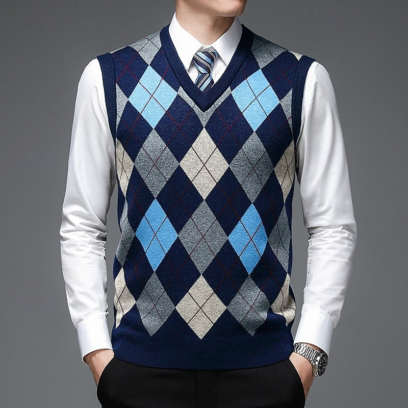 Clark | Argyle V-Neck Sweater Vest