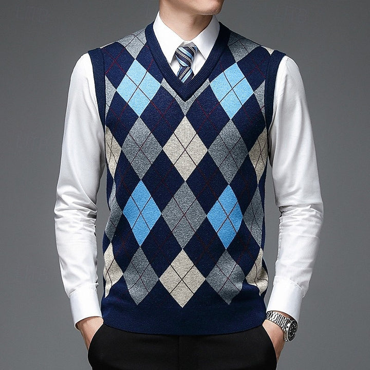 Clark | Argyle V-Neck Sweater Vest