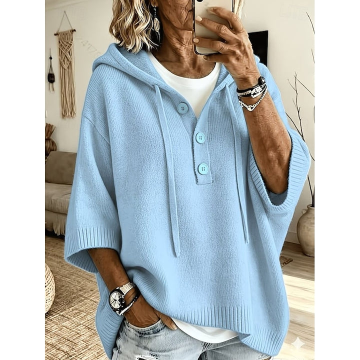 Danica | Relaxed Button-Neck Hoodie
