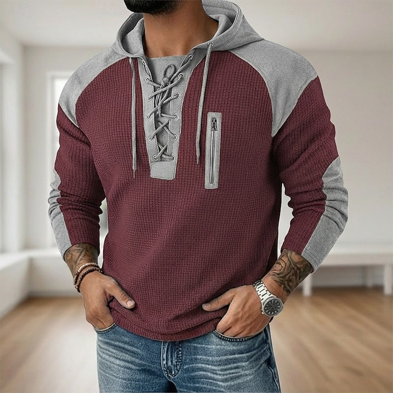 Rowan | Lace-Up Textured Hoodie