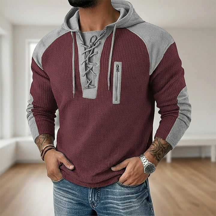 Rowan | Lace-Up Textured Hoodie