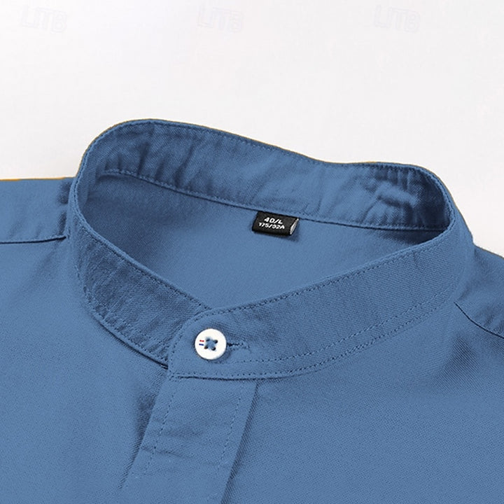 Nathan | Mandarin Collar Long-Sleeve Shirt