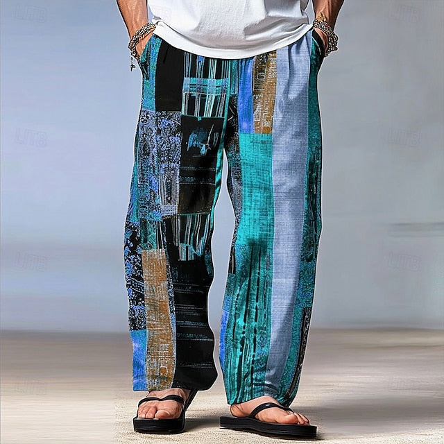 Gavin | Men's Patchwork Ramie Trousers