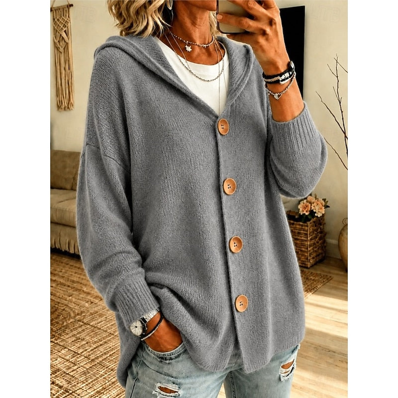 Adeline | Hooded Button-Front Cardigan