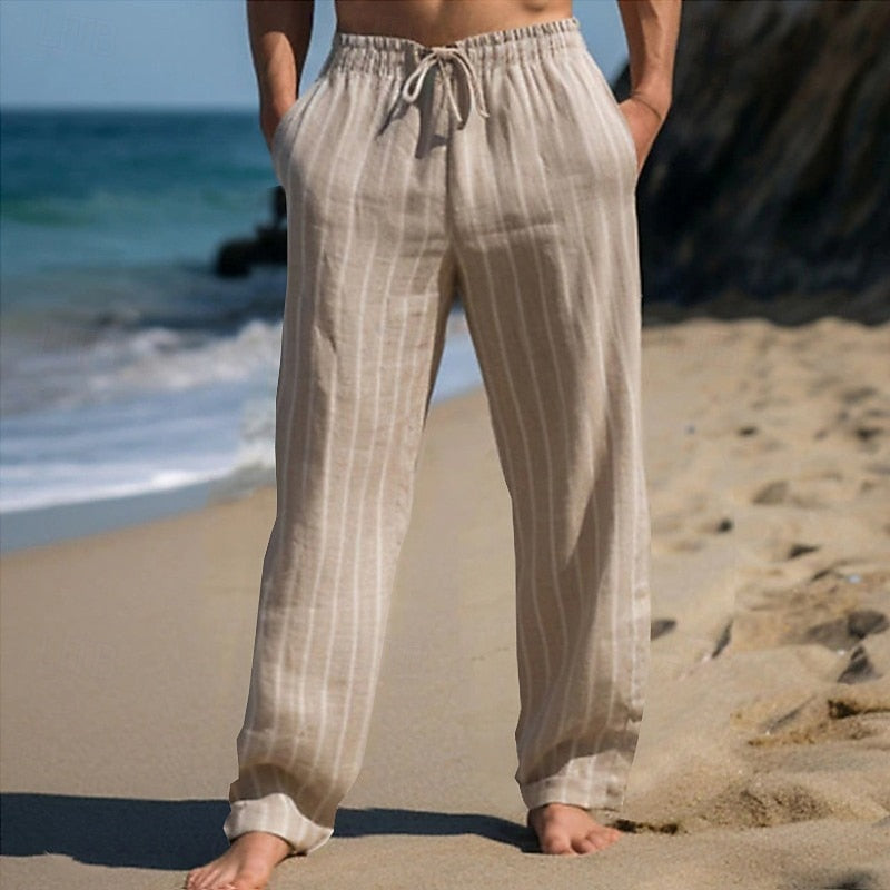 Nicholas | Relaxed Drawstring Pinstripe Pants