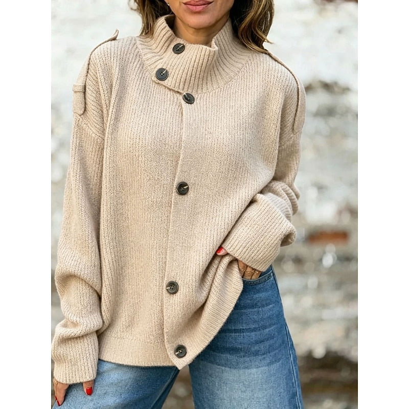 Lorna | Buttoned Stand-Collar Cardigan