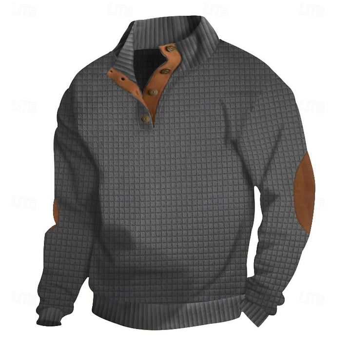 Bradley | Elbow-Patch Standing Collar Pullover