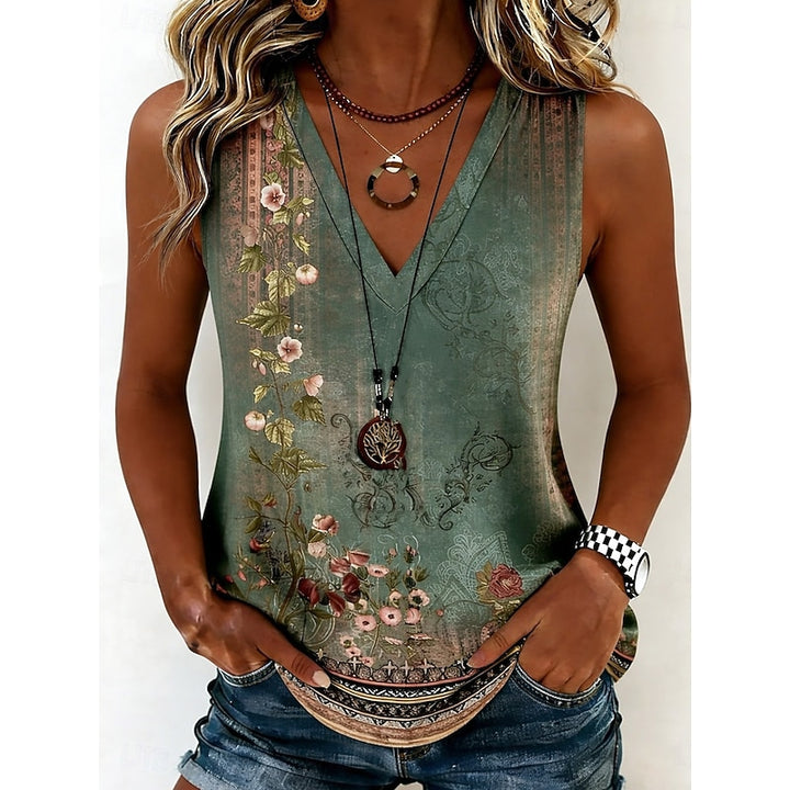 Linnea | Floral V-Neck Tank Top