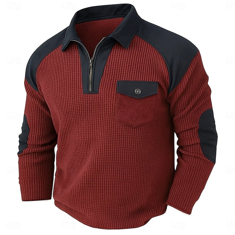Malcolm | Quarter-Zip Elbow-Patch Pullover