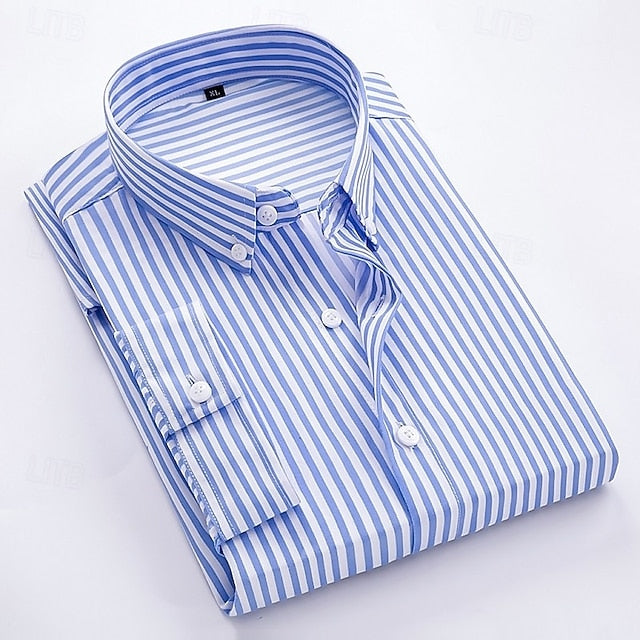 William | Men's Striped Long Sleeve Dress Shirt